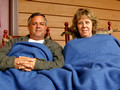 Paul & Julie keeping warm on the porch
