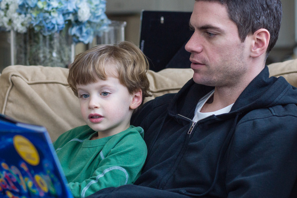 Jackson & Dad reading a book