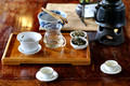 White tea flight at Lan Su Chinese Garden