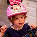Hayley sporting her new Minnie Mouse bicycle helmet