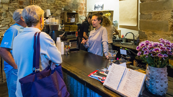 Bill and Karen order from proprietor Amber Meier