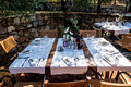 Place settings at the olive grove