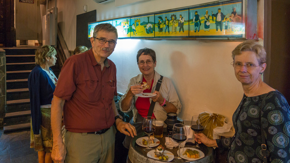 John, Kathy & Karen - Old Town tapas bar - Bilbao