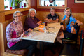 Karen, Ida, Jim & Ruth - lunch in Shelburne Falls