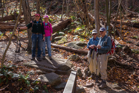 Norm, Barb, Karen & Spencer at the bridge - Rose River loop