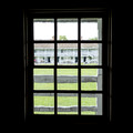 Barracks through an old window