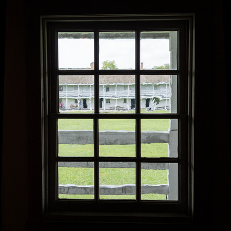 Barracks through an old window