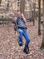 Eric demonstrates a stop on the Ropes Course