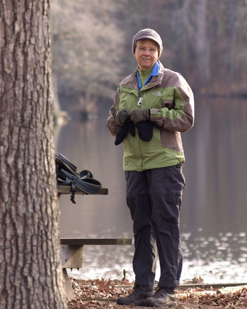 Karen taking a break - Trap Pond