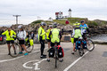 Cycling tourists and Nubble Lighthouse - Cape Neddick, NH